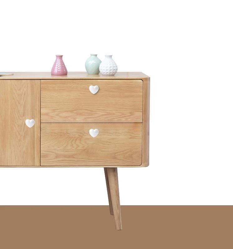 5 Adet Modern Kalp Kulp Bebek Çocuk Genç Odası Çekmece Dolap Mobilya Kulpu Beyaz
