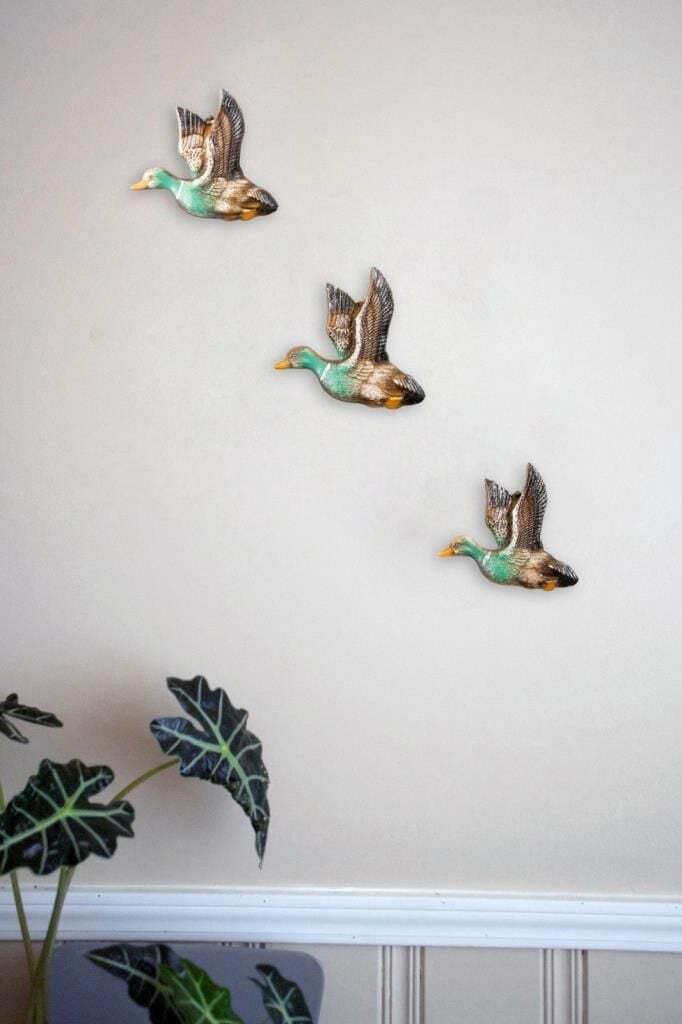 Üçlü Ördek Duvar Süsü Dekoratif Aksesuar