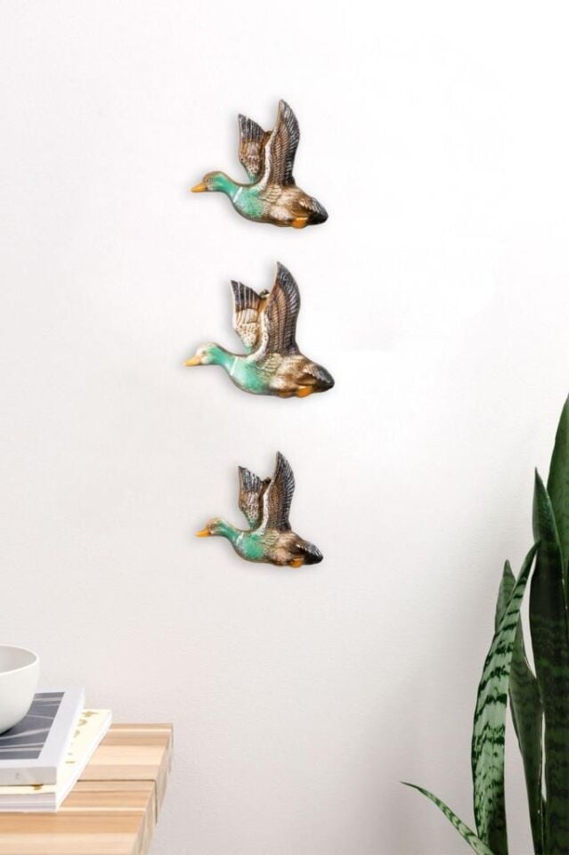 Üçlü Ördek Duvar Süsü Dekoratif Aksesuar