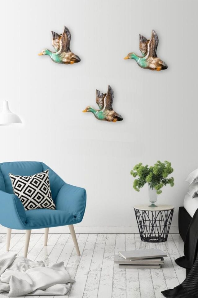 Üçlü Ördek Duvar Süsü Dekoratif Aksesuar