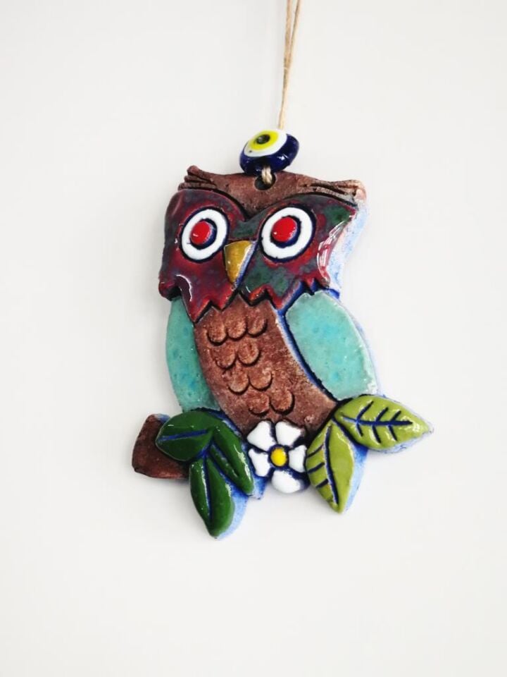 Özel Tasarım Baykuş Seramik Duvar Süsü