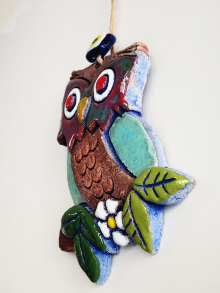 Özel Tasarım Baykuş Seramik Duvar Süsü