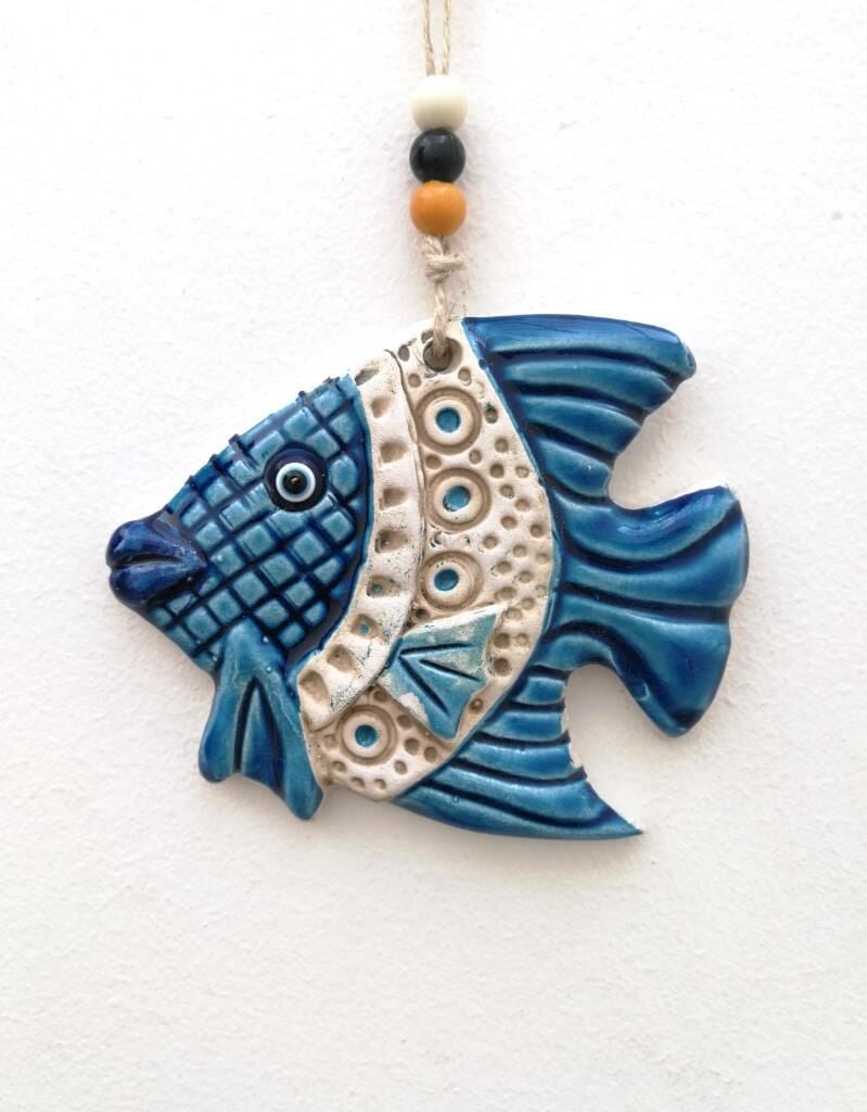 Seramik Mini Balık Dekoratif Duvar Süsü