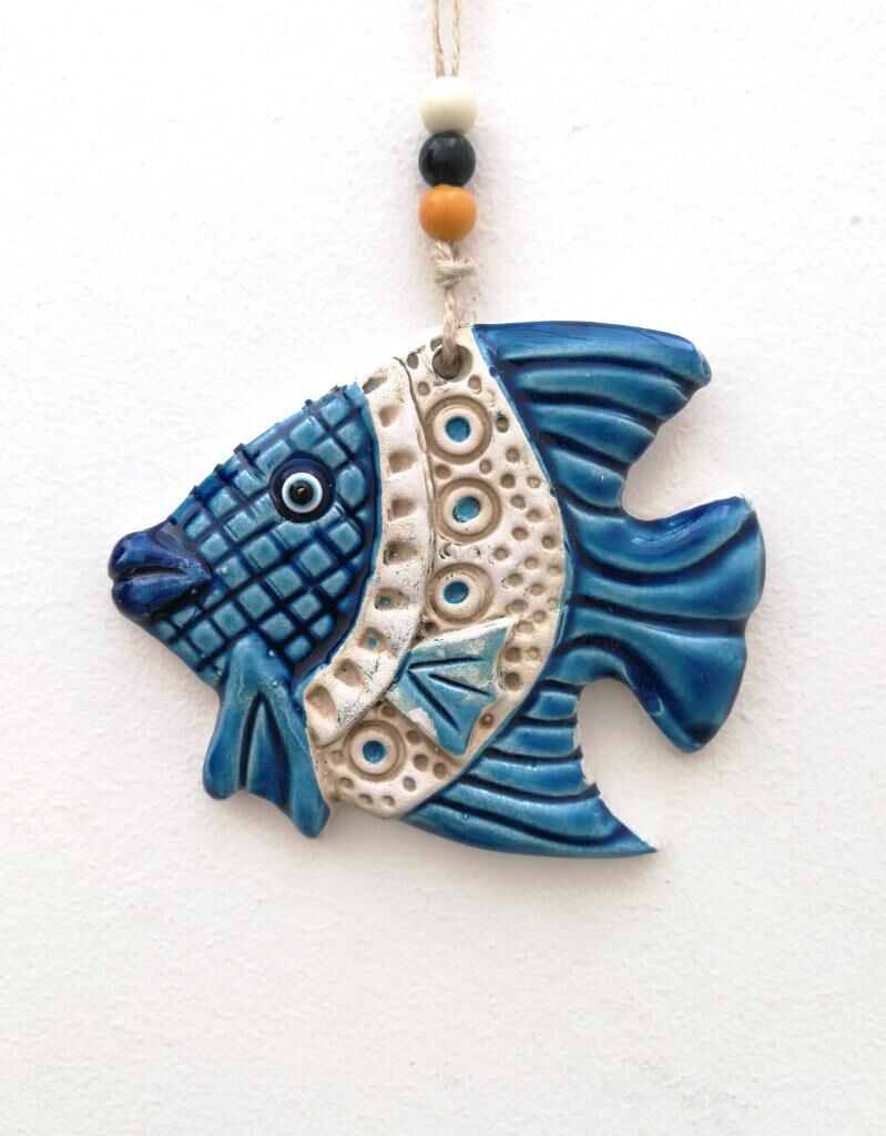 Seramik Mini Balık Dekoratif Duvar Süsü