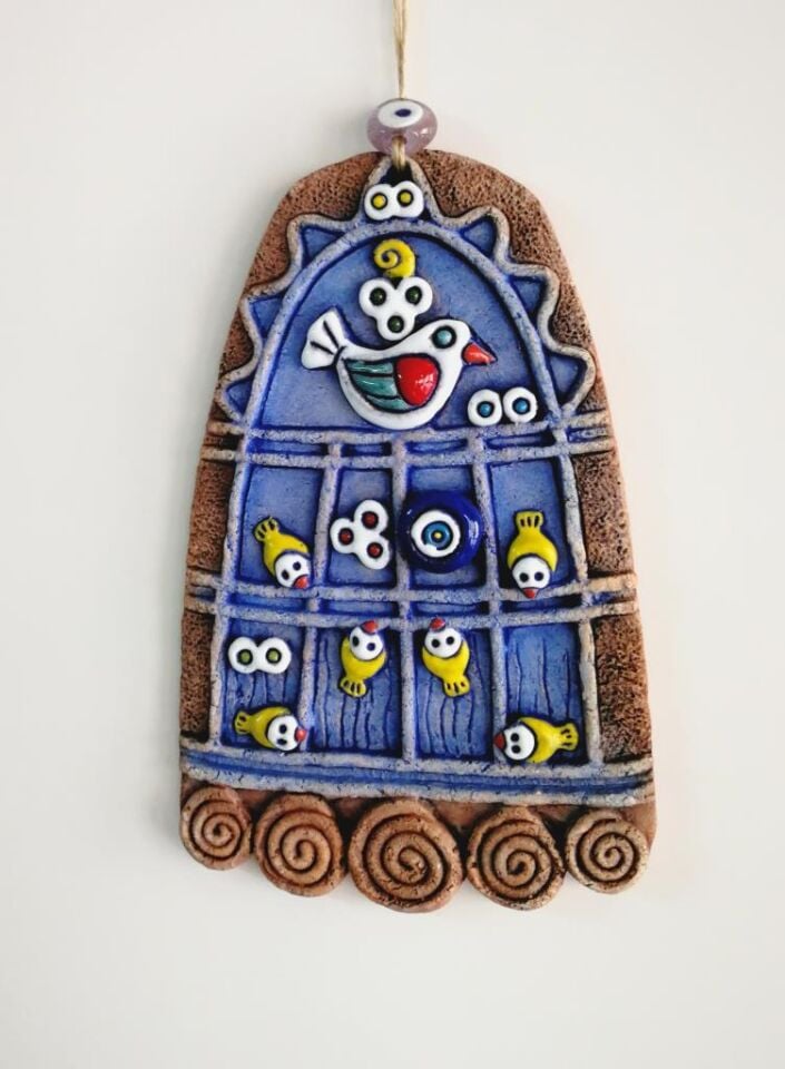 Özel Tasarım Seramik Kuş Kafesi Duvar Süsü