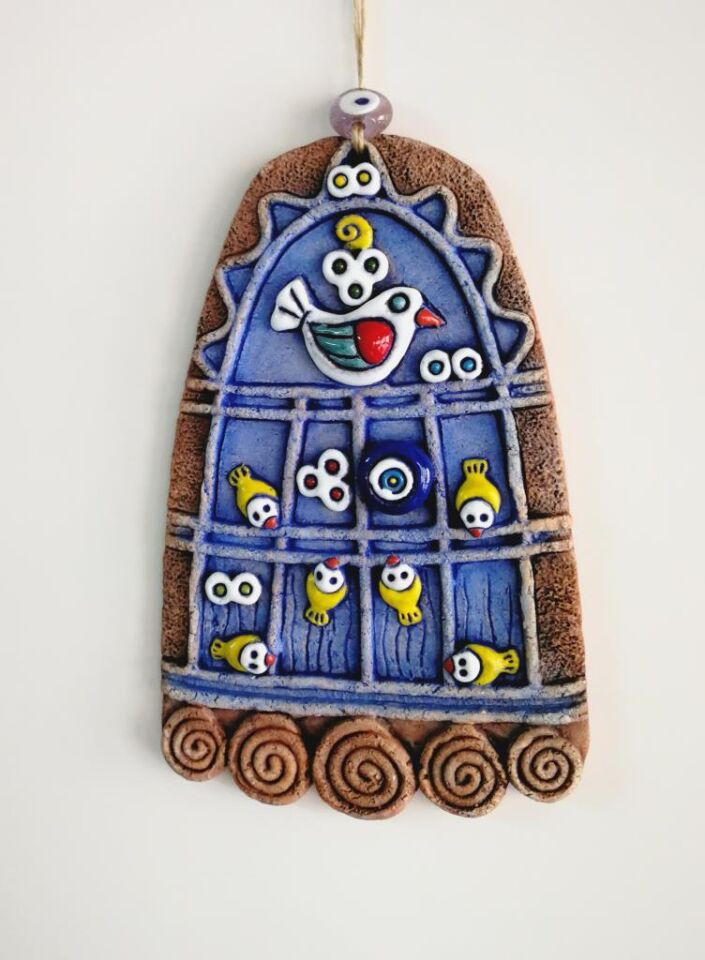 Özel Tasarım Seramik Kuş Kafesi Duvar Süsü