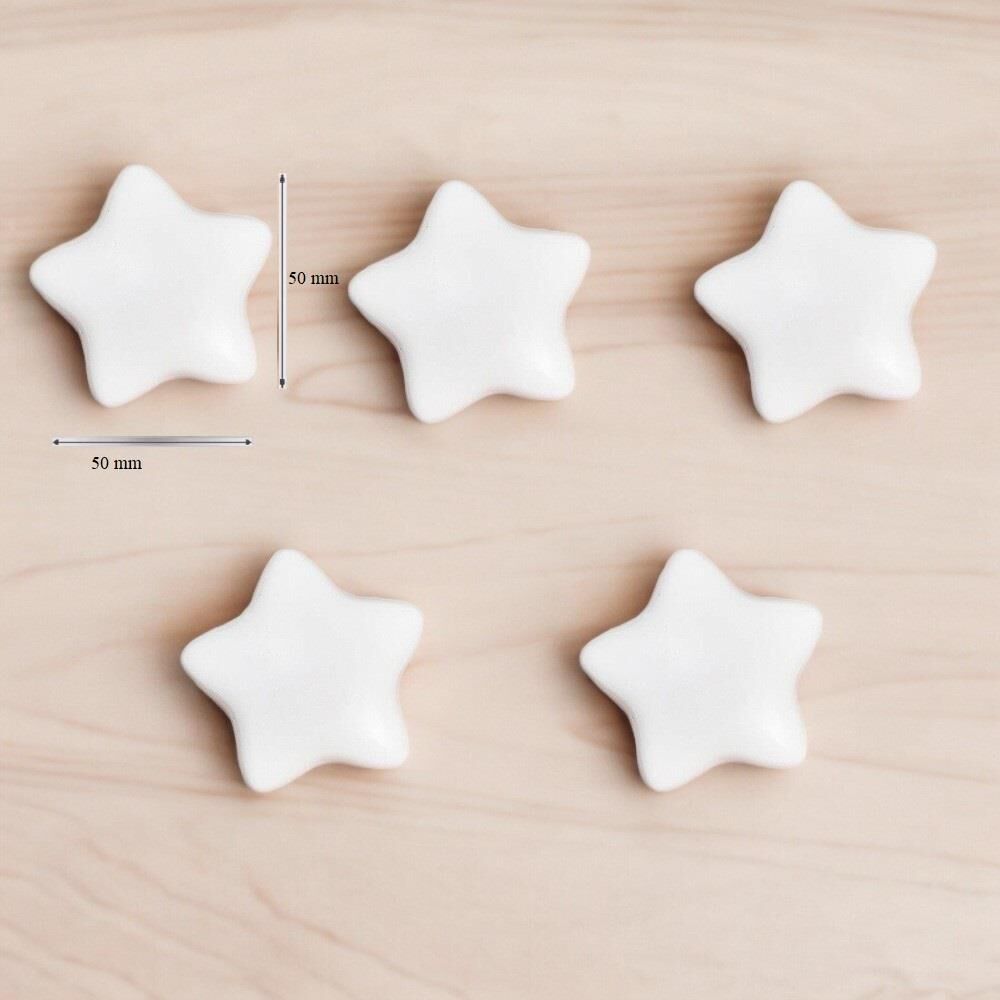 5 Adet Modern Yıldız Kulp Bebek Çocuk Genç Odası Çekmece Dolap Mobilya Kulpu