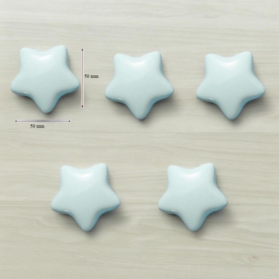 5 Adet Modern Yıldız Kulp Bebek Çocuk Genç Odası Çekmece Dolap Mobilya Kulpu Pembe