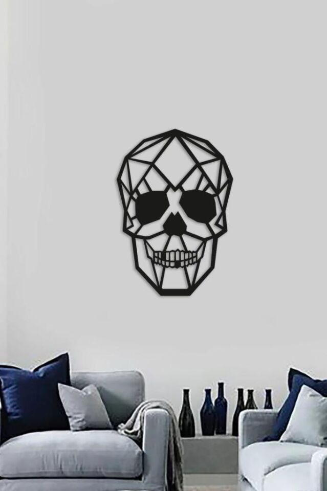 Dekoratif Geometrik Desen Kuru Kafa Ahşap Duvar Dekoru