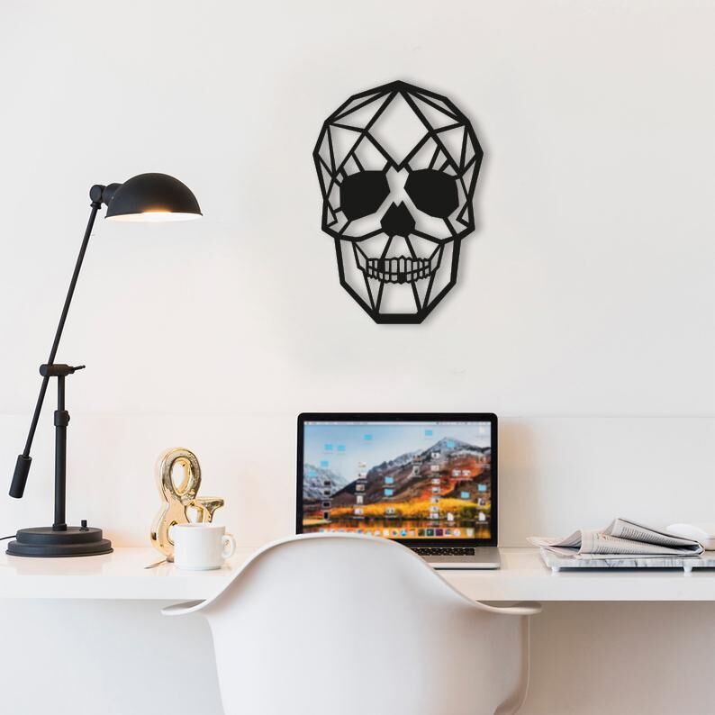 Dekoratif Geometrik Desen Kuru Kafa Ahşap Duvar Dekoru