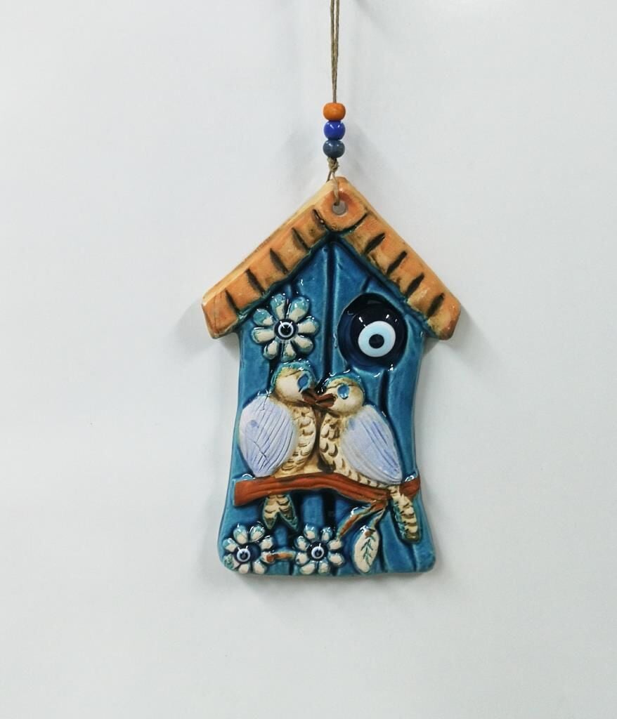 Seramik Ev Dekoratif El İşi Duvar Süsü Nazarlık