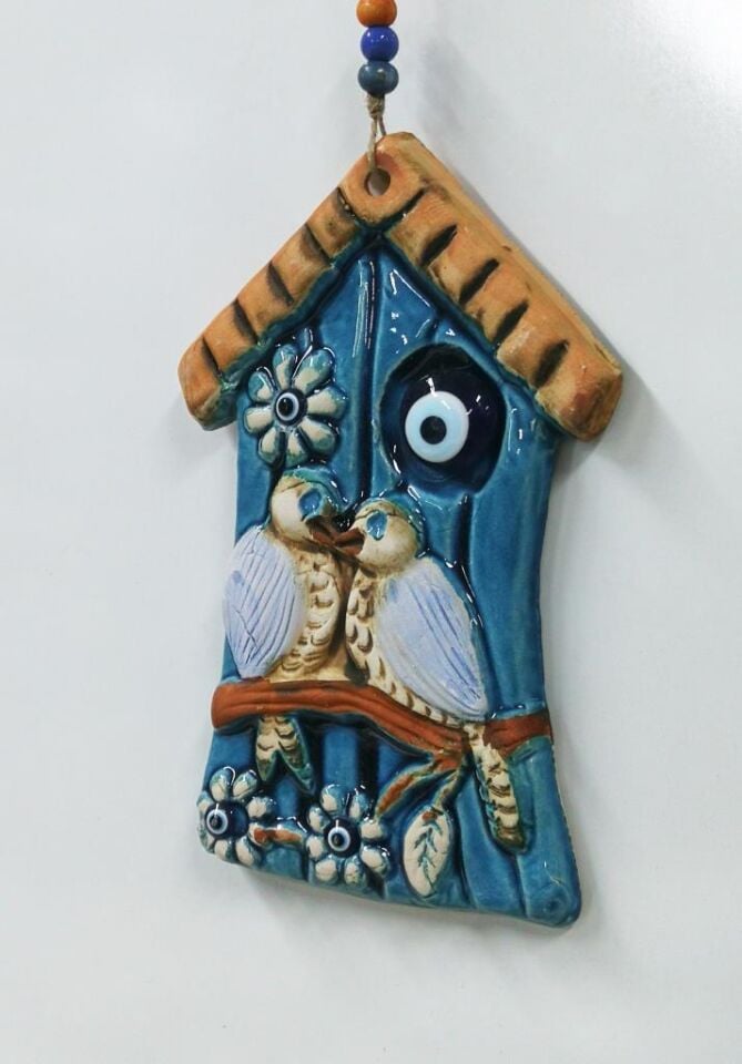 Seramik Ev Dekoratif El İşi Duvar Süsü Nazarlık