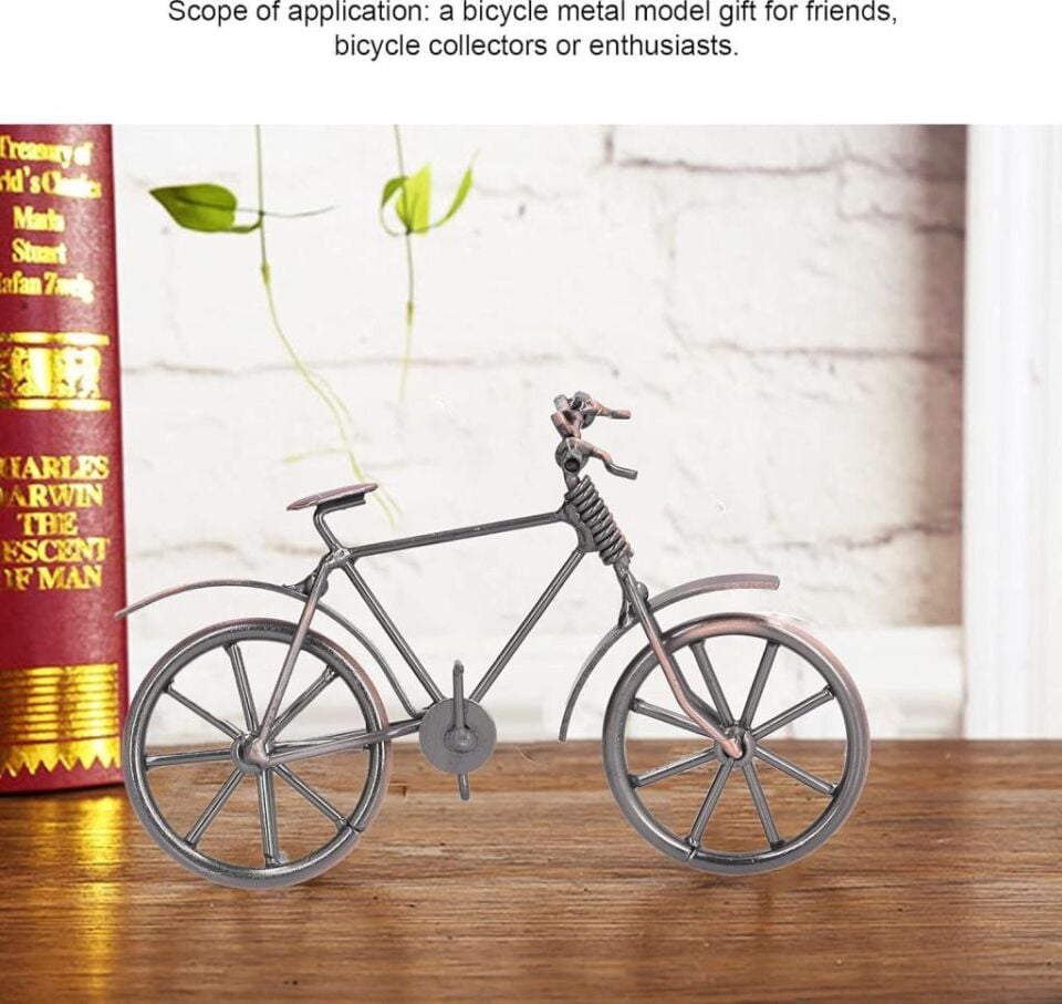 Dekoratif Metal Bisiklet Süsleri, Vintage Bisiklet Dekoru Retro Bisiklet Figürleri Küçük Masaüstü El Sanatları Ev Ofis Dekorasyonu