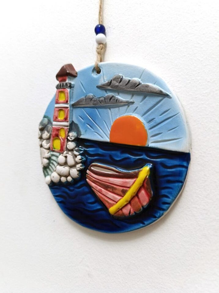 Seramik Deniz Temalı Dekoratif El İşi Duvar Süsü