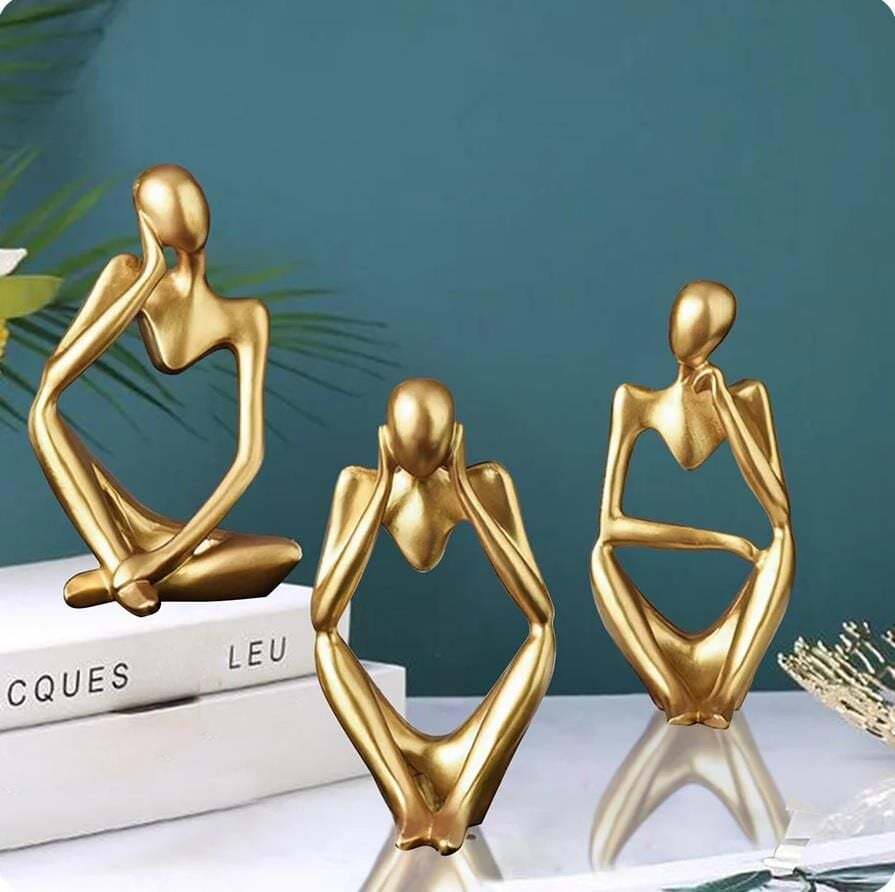 İskandinav Tarz 3 Adet Lüks Stil Soyut Şekil Biblo Heykel Ev Dekorasyon Süsleri Masa Dekoru Raf Dekoru