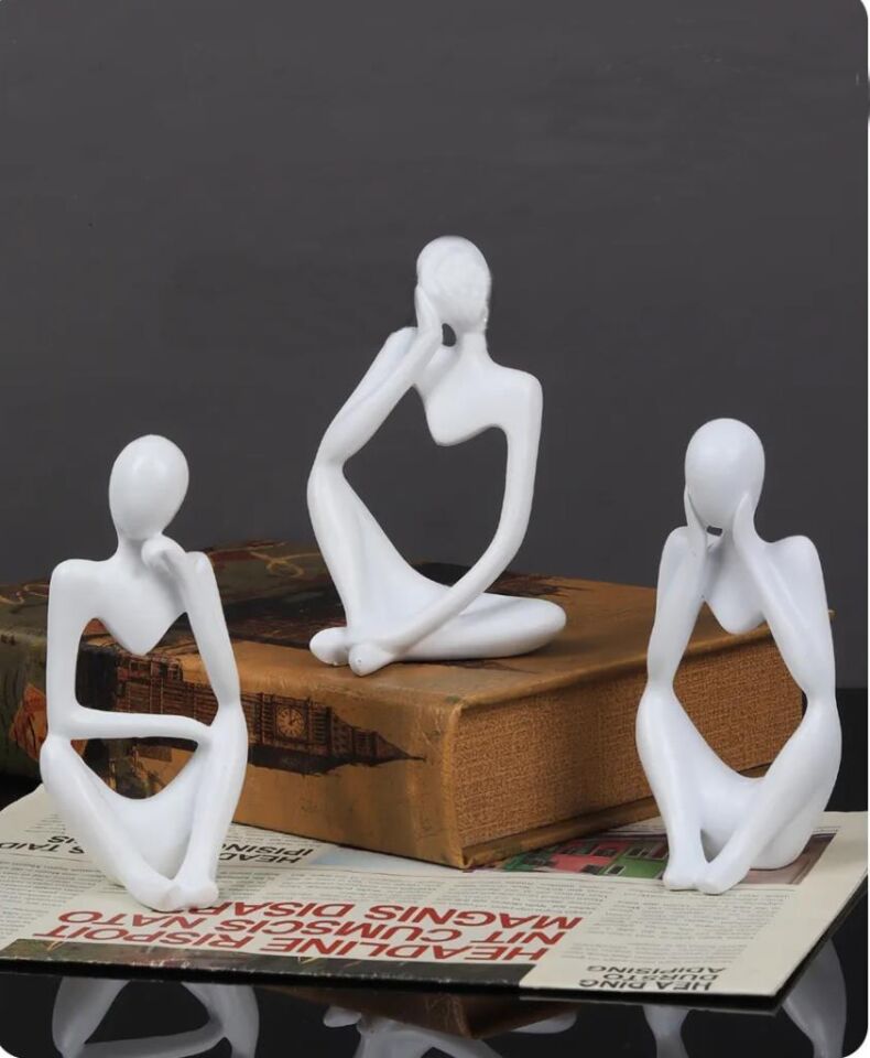 İskandinav Tarz 3 Adet Lüks Stil Soyut Şekil Biblo Heykel Ev Dekorasyon Süsleri Masa Dekoru Raf Dekoru