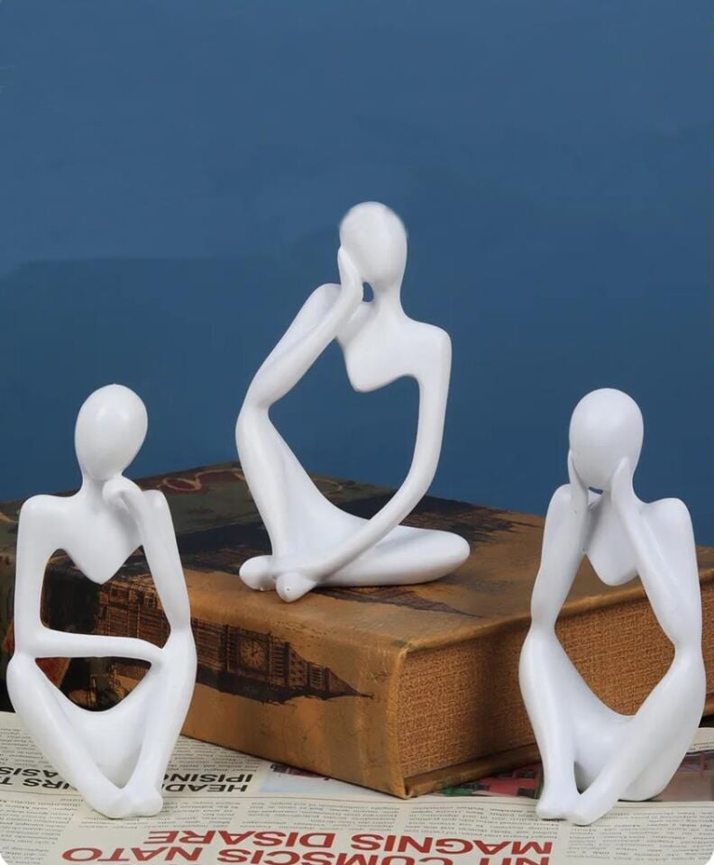 İskandinav Tarz 3 Adet Lüks Stil Soyut Şekil Biblo Heykel Ev Dekorasyon Süsleri Masa Dekoru Raf Dekoru