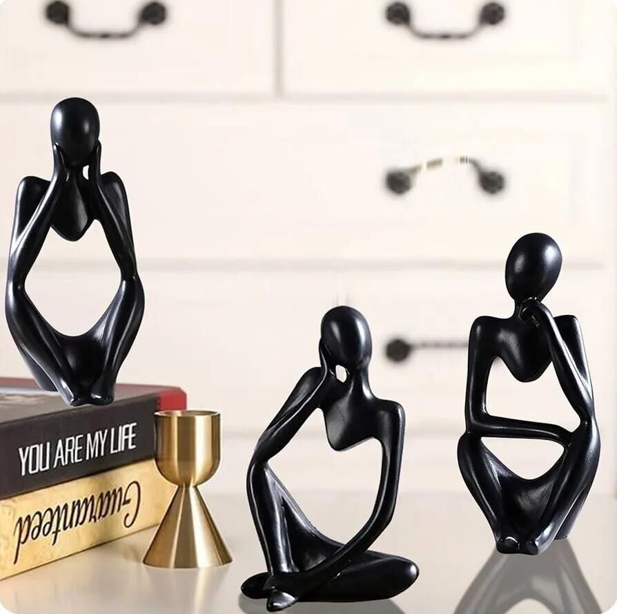 İskandinav Tarz 3 Adet Lüks Stil Soyut Şekil Biblo Heykel Ev Dekorasyon Süsleri Masa Dekoru Raf Dekoru
