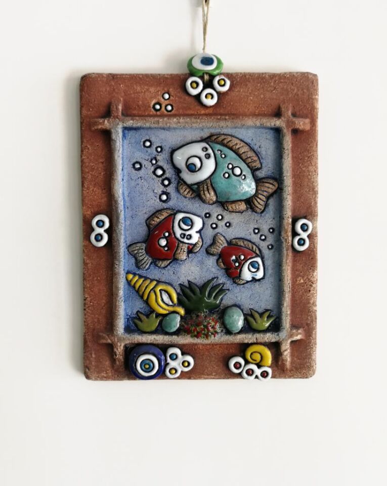 Özel Tasarım Seramik Akvaryum Nazarlık Duvar Süsü Tablo