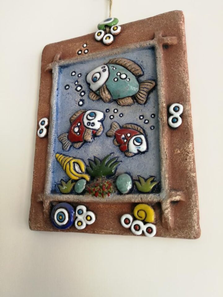 Özel Tasarım Seramik Akvaryum Nazarlık Duvar Süsü Tablo