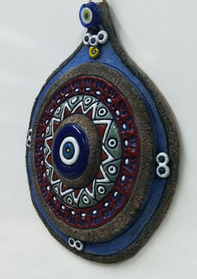 Özel Tasarım Seramik Desenli Nazarlık Duvar Süsü