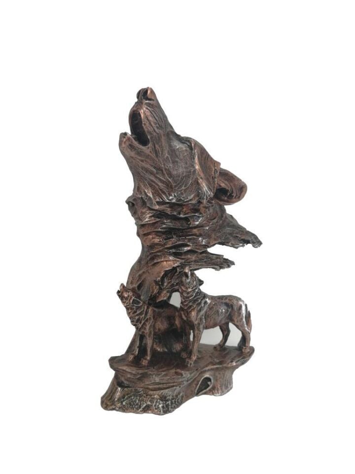 Dekoratif Uluyan Kurt Heykel Biblo