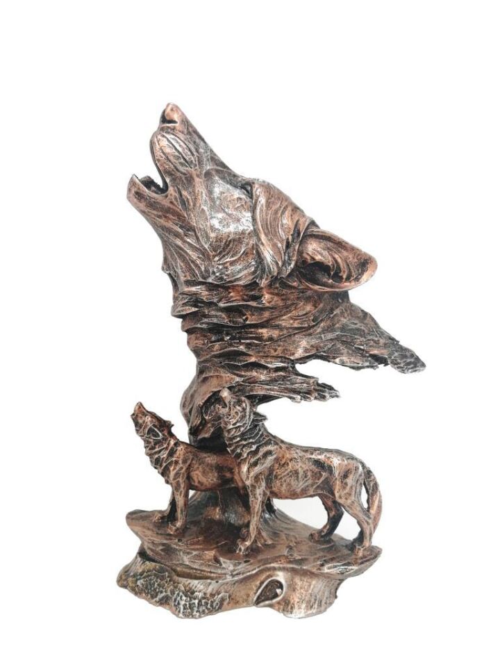 Dekoratif Uluyan Kurt Heykel Biblo