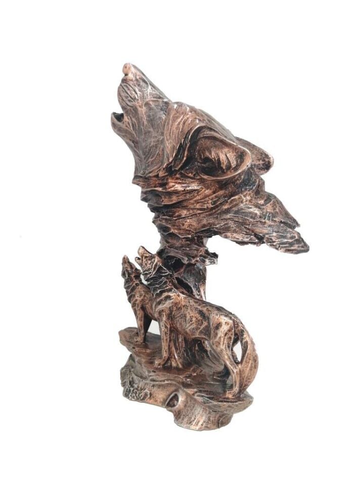 Dekoratif Uluyan Kurt Heykel Biblo