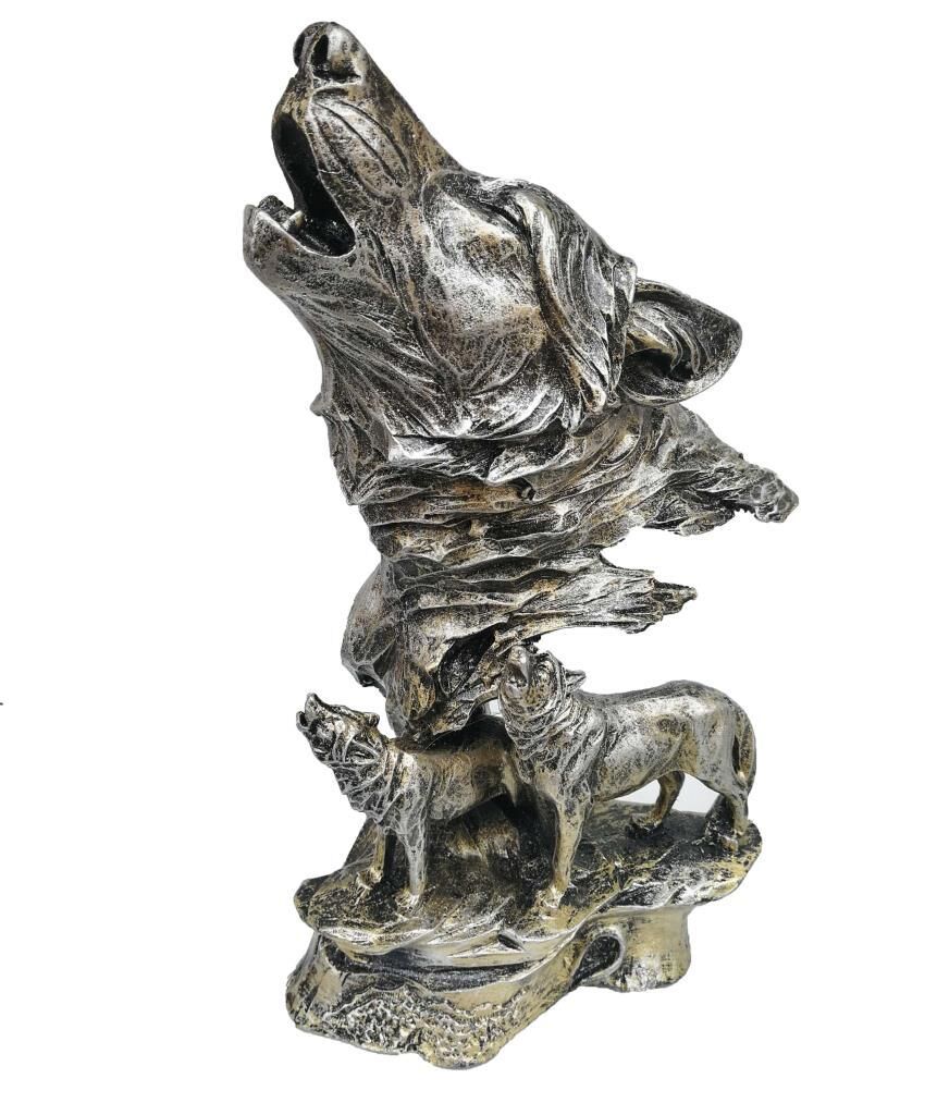 Dekoratif Uluyan Kurt Heykel Biblo