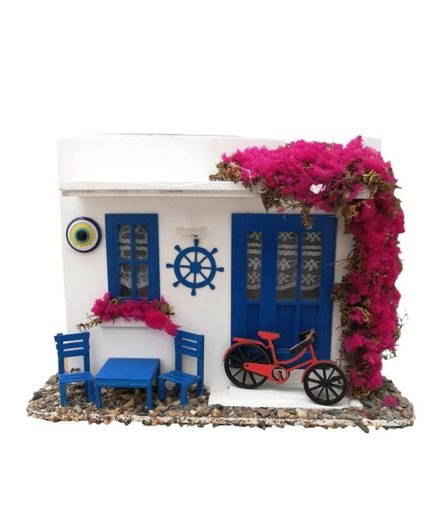 Dekoratif Maket Ev Led Işıklı El Yapımı Duvar Süsü