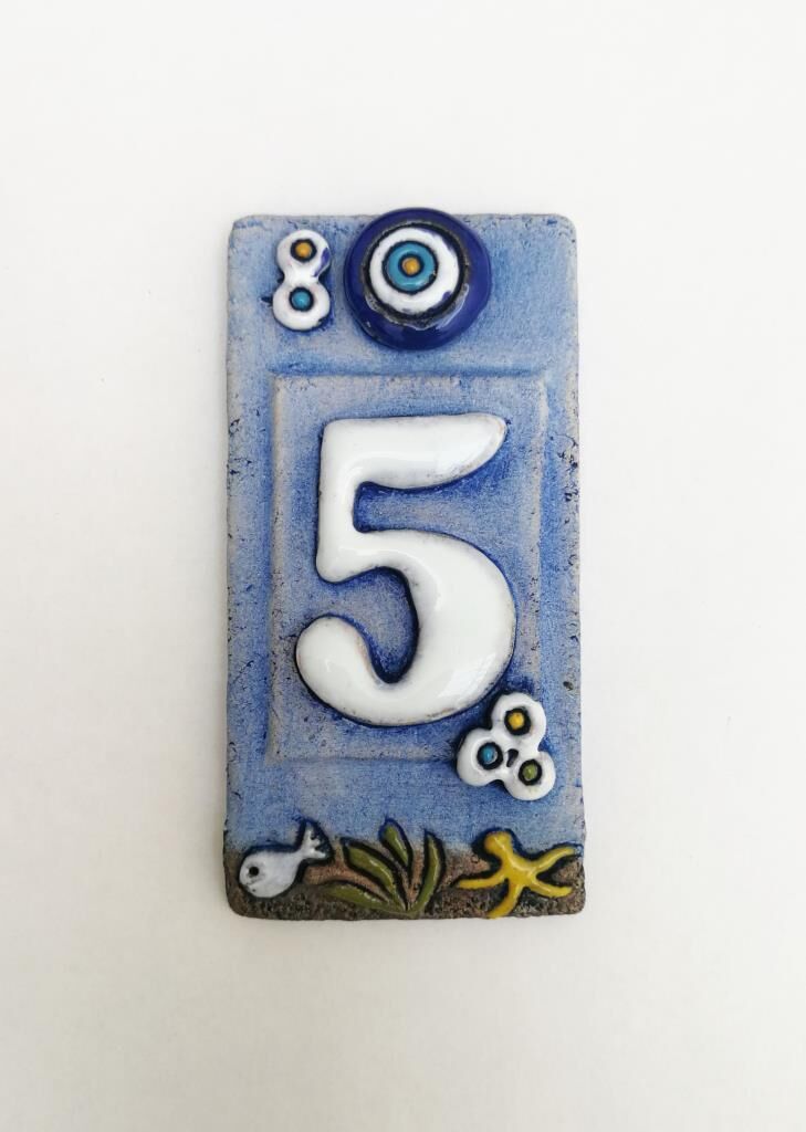 Özel Tasarım  Seramik 5 Kapı Numarası Kapı Önü Aksesuar
