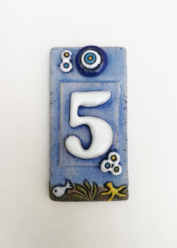 Özel Tasarım  Seramik 5 Kapı Numarası Kapı Önü Aksesuar