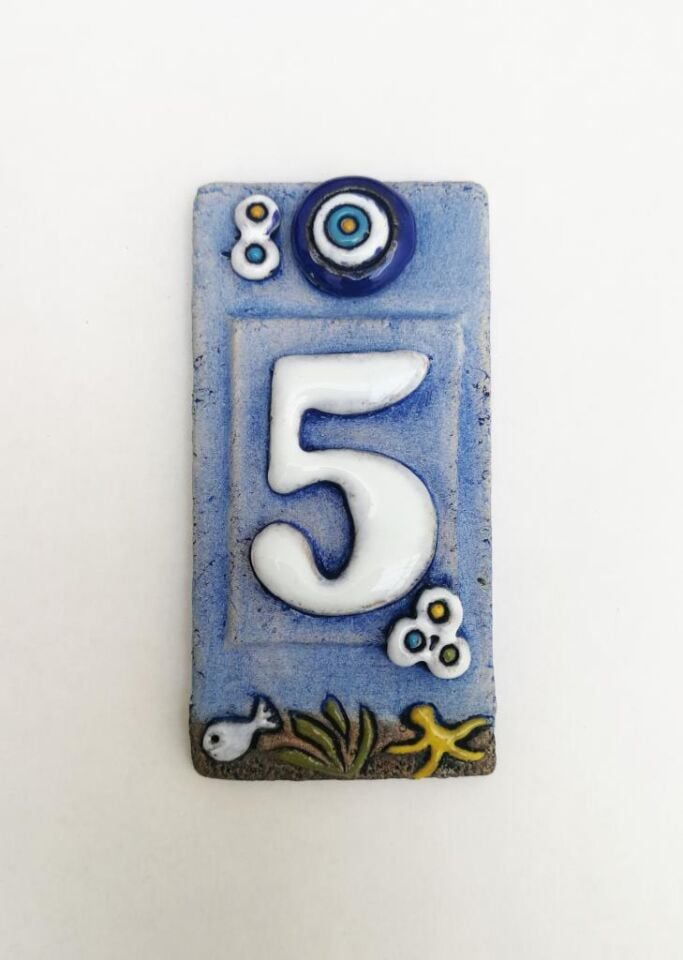 Özel Tasarım  Seramik 5 Kapı Numarası Kapı Önü Aksesuar