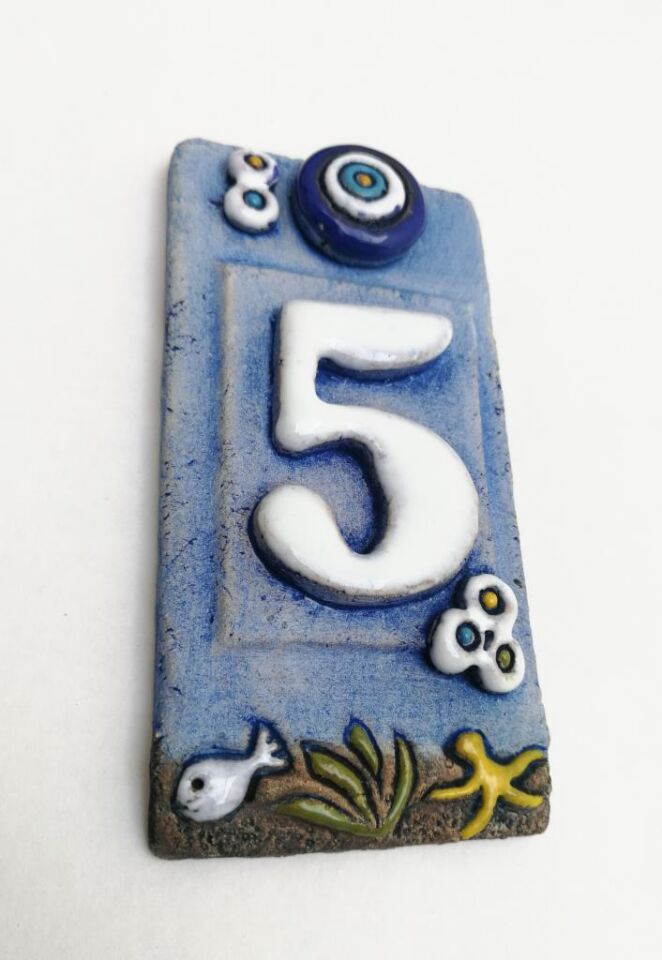 Özel Tasarım  Seramik 5 Kapı Numarası Kapı Önü Aksesuar