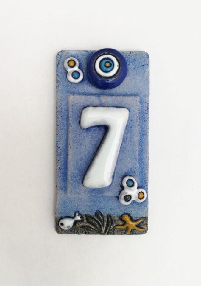 Özel Tasarım  Seramik 7 Kapı Numarası Kapı Önü Aksesuar