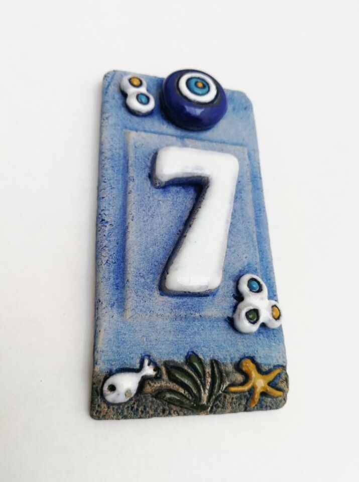 Özel Tasarım  Seramik 7 Kapı Numarası Kapı Önü Aksesuar