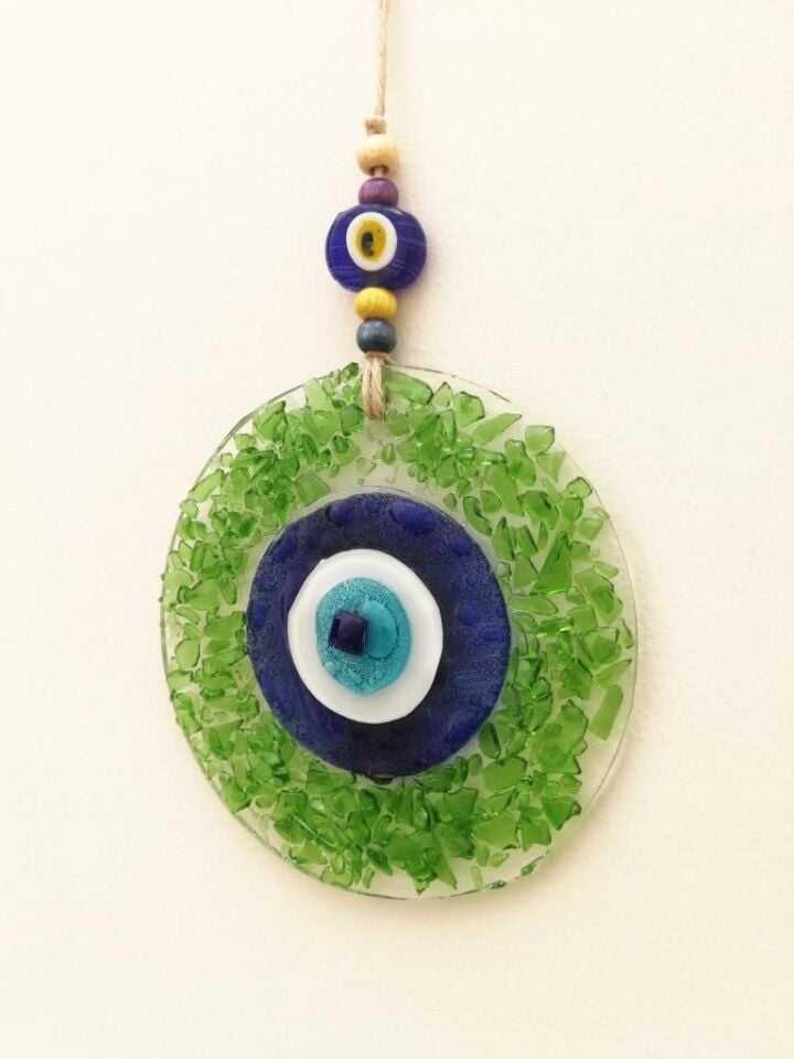 Nazar Boncuğu 13 cm Duvar Süsü Hediye Nazarlık El işi