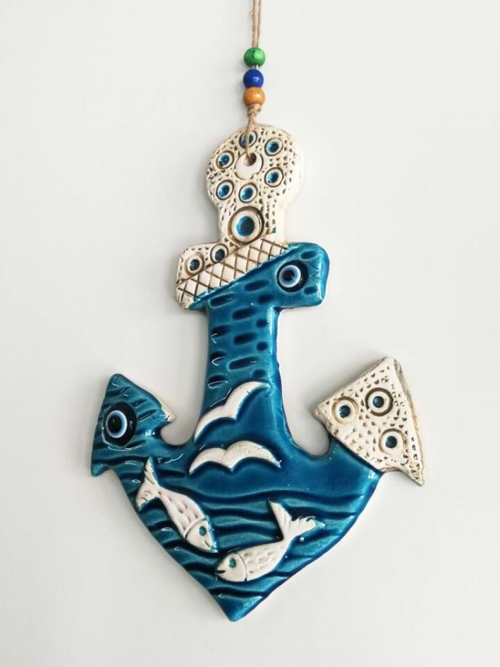 Seramik Çapa Dekoratif El İşi Duvar Süsü Nazarlık