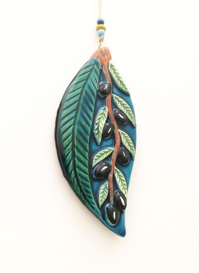 Seramik Zeytin Dalı Dekoratif El İşi Duvar Süsü Nazarlık