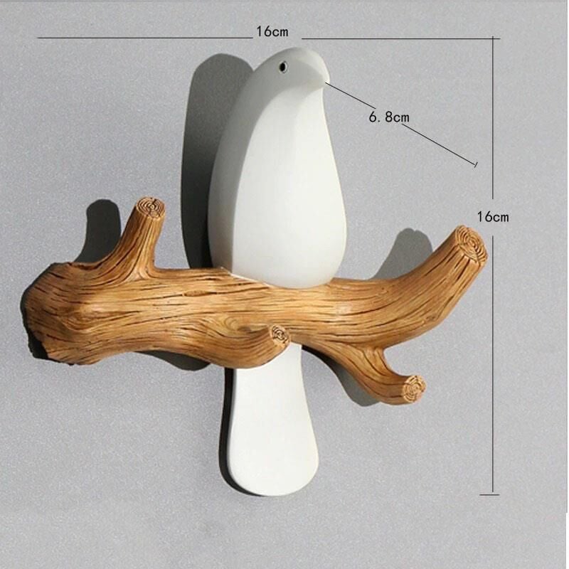 Dekoratif Tekli Kuş Modern Duvar Askılık Dekoru Dal Üstünde Kuş Duvar Dekoru