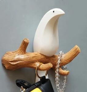 Dekoratif Tekli Kuş Modern Duvar Askılık Dekoru Dal Üstünde Kuş Duvar Dekoru Pembe