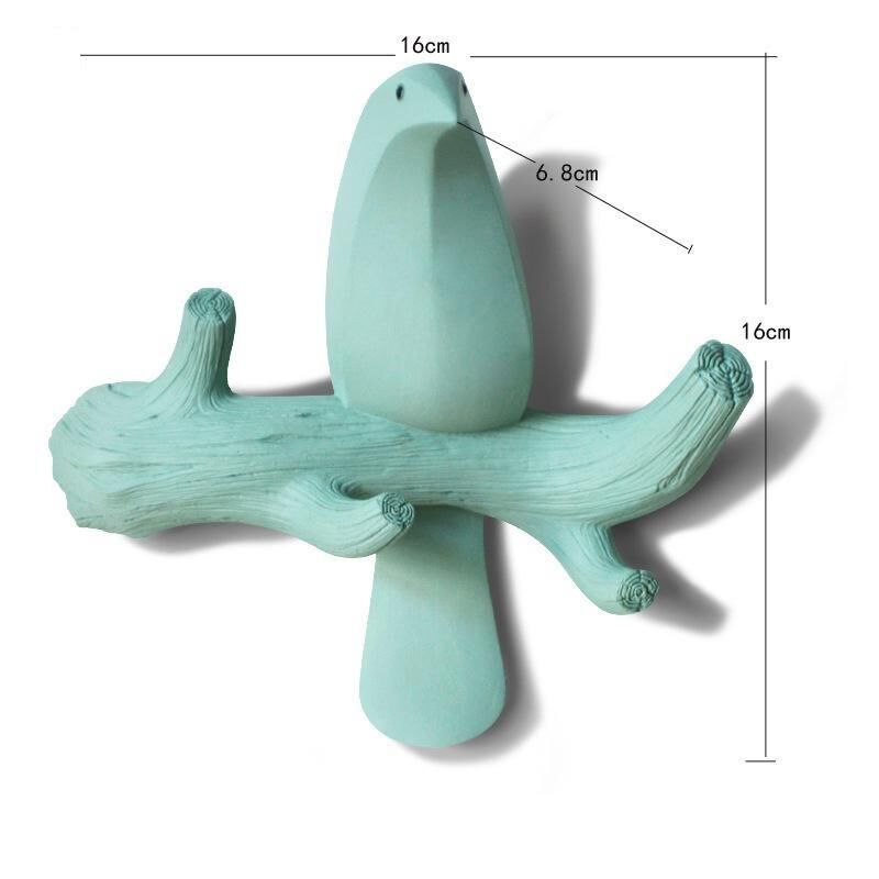 Dekoratif Tekli Kuş Modern Duvar Askılık Dekoru Dal Üstünde Kuş Duvar Dekoru Pembe