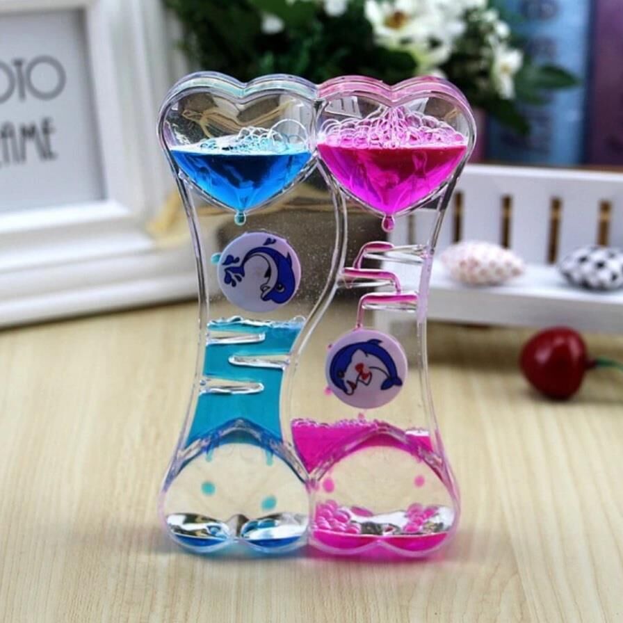 Kalp Figürlü Sıvı Kum Saati Masa Dekoru Hediye Dekorasyon