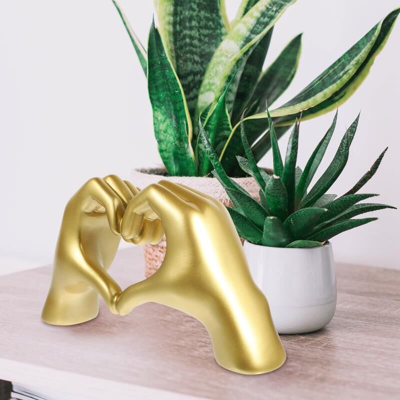 Dekoratif Modern İskandinav Tarz Kalp El Heykel Ev Dekorasyon Aşk Sevgili Hediye