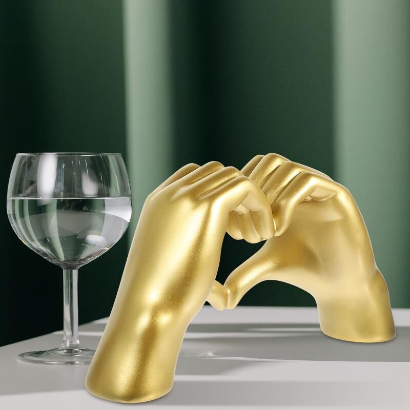 Dekoratif Modern İskandinav Tarz Kalp El Heykel Ev Dekorasyon Aşk Sevgili Hediye