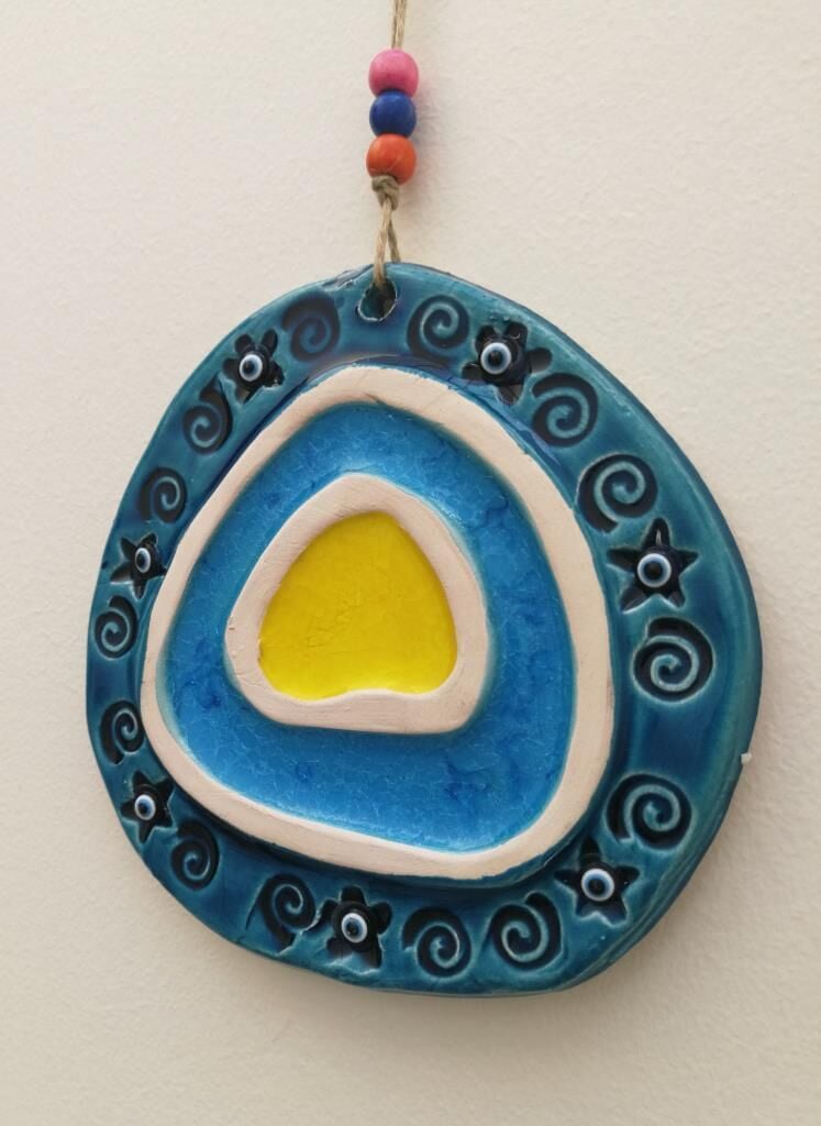 Nazarlık Şekilli Dekoratif Askılı Duvar Süsü 16*16 cm