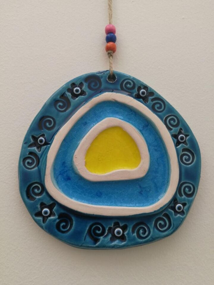 Nazarlık Şekilli Dekoratif Askılı Duvar Süsü 16*16 cm