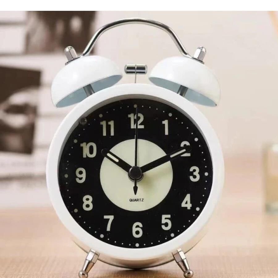 Fosforlu ve Işıklı Çalar Saat Ev Ofis Aksesuar Nostaljik Masa Saati