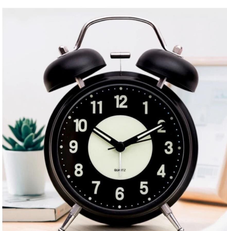 Fosforlu ve Işıklı Çalar Saat Ev Ofis Aksesuar Nostaljik Masa Saati