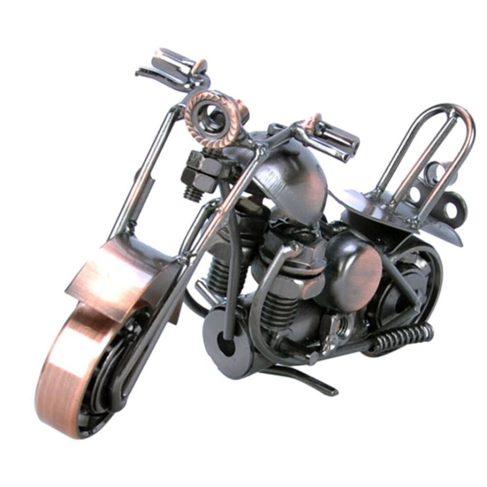 Metal Retro Motosiklet Modeli El Yapımı Dekor Biblo